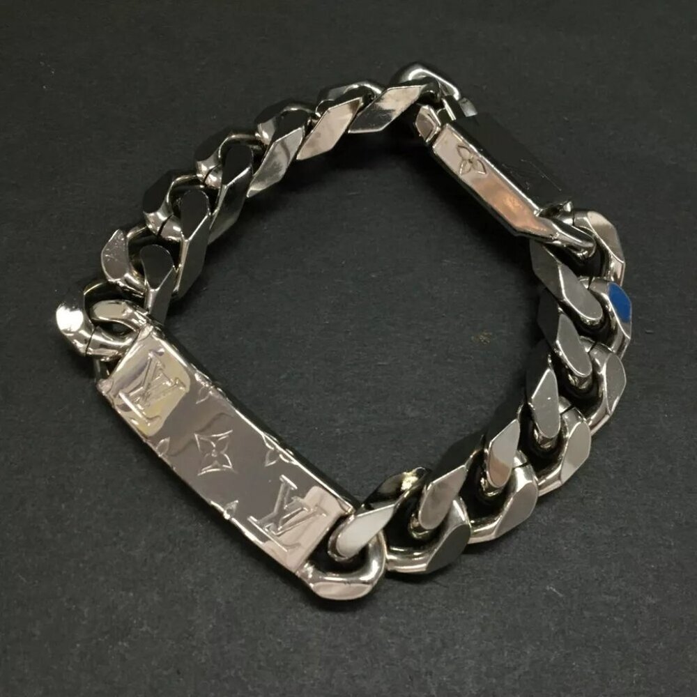 Louis Vuitton Chain Bracelet Monogram Silver Tone